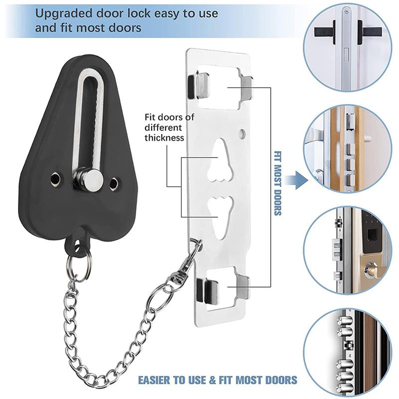 Serrure de porte Portable en métal, verrou de sécurité Anti-vol, pour la maison, l&#39;hôtel, le voyage