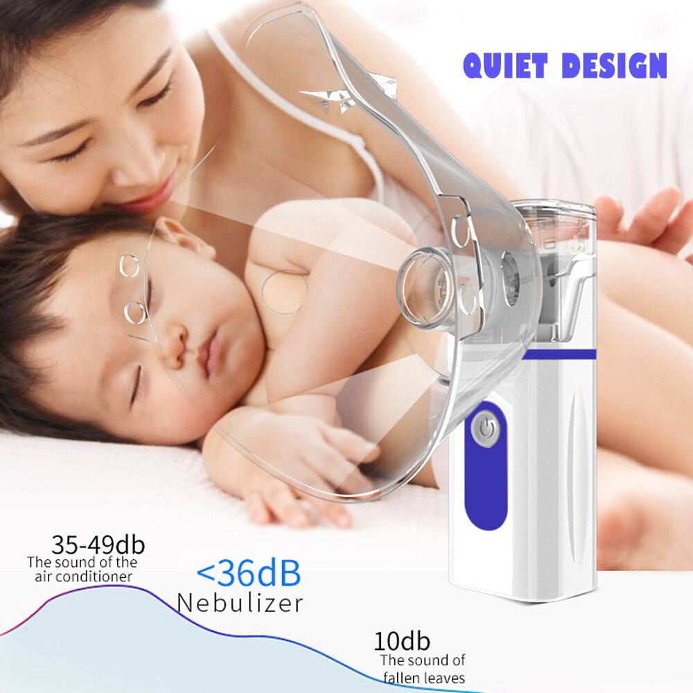 Atomizer Handheld Portable Nebulizer Micro-net Nebulizer Machine Automatic Cleaning Silent Nebuliser for Adults and Children