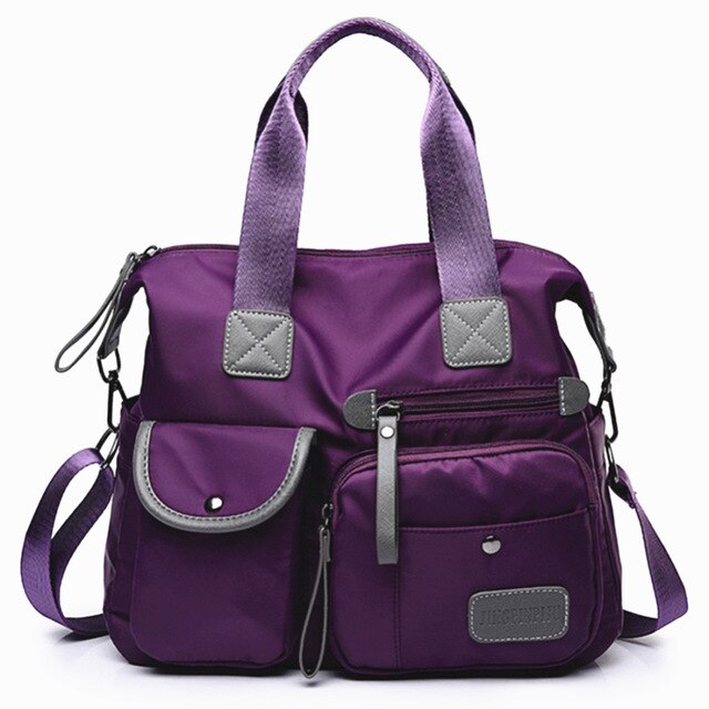 Yogodlns Nylon Vrouwen Messenger Bags Casual Grote Capaciteit Dames Handtas Vrouwelijke Crossbody Schoudertassen Waterdicht: purple