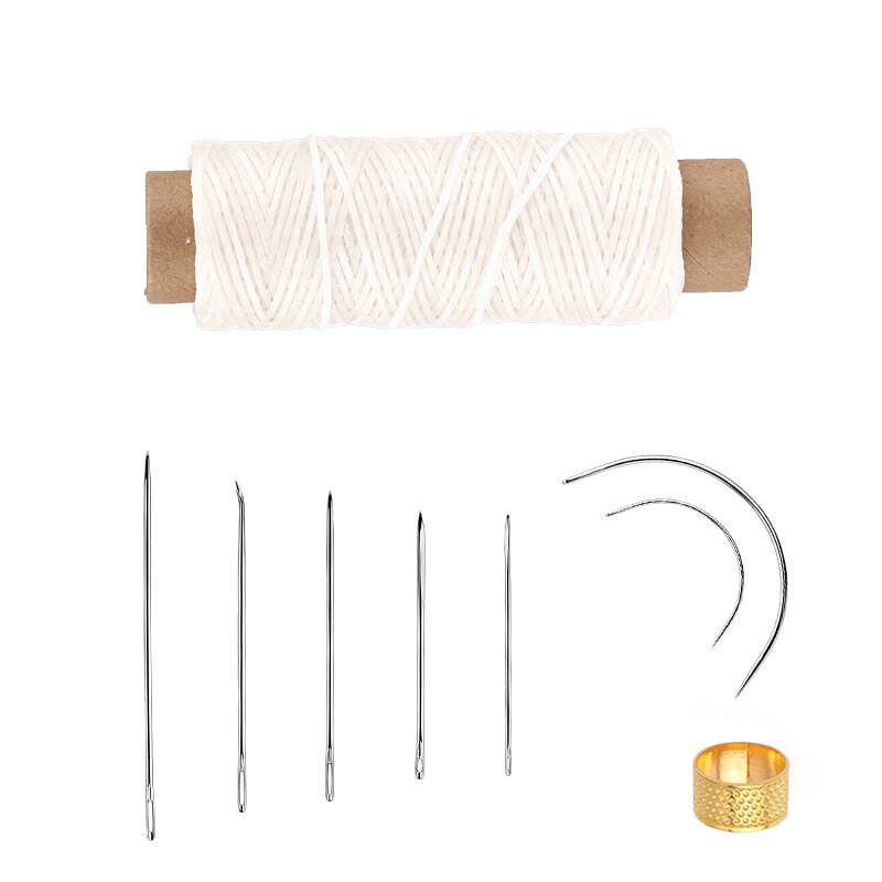 9 PCS Leather Sewing Kit With Multiple Colour Waxed Thread Golden Thimble And Leather Stitching Needles For DIY Leather Craft: Type6