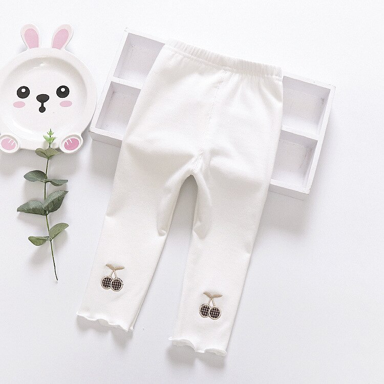 Leggings per bambini primavera 2020 elasticità ciliegia: White