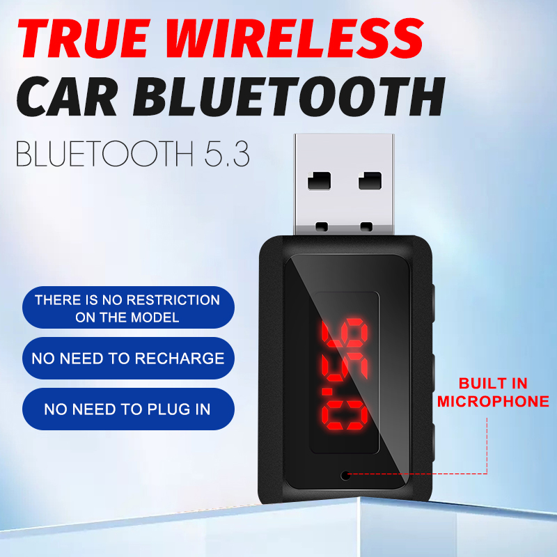 Transmisor FM Bluetooth 5,3 para coche, llamada con manos libres, Mini Kit de alimentación USB para coche, adaptador receptor de Audio inalámbrico estéreo para Radio FM para coche