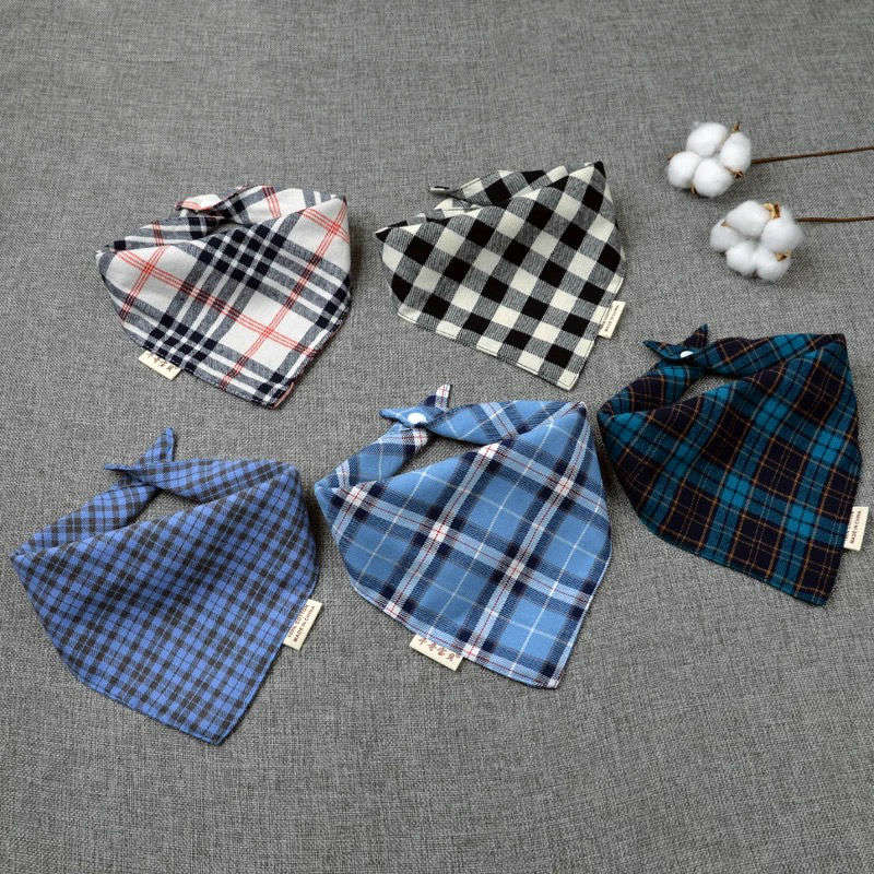 Leuke Slabbers Waterdichte Lange Mouwen Schort Kinderen Voeden Kiel Bib Katoen anti spuugt Plaid Slabbetje: Blauw