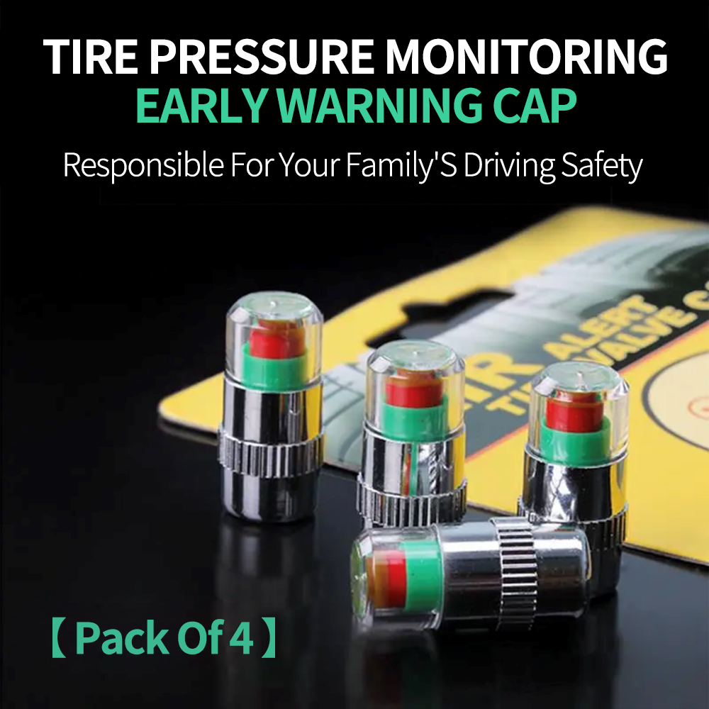 4pack Car Tire Pressure Monitor Gauge Indicator Alert 2.4Bar 36PSI Valve Caps Sensor Indicator Eye Alert Diagnostic Tools Kit