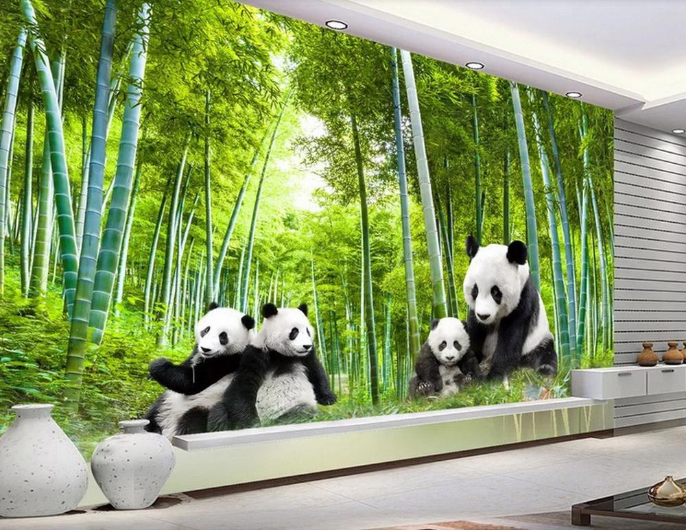 3d vandtæt selvklæbende store vægklistermærker tapetmærkat vægmaleri panda bambus