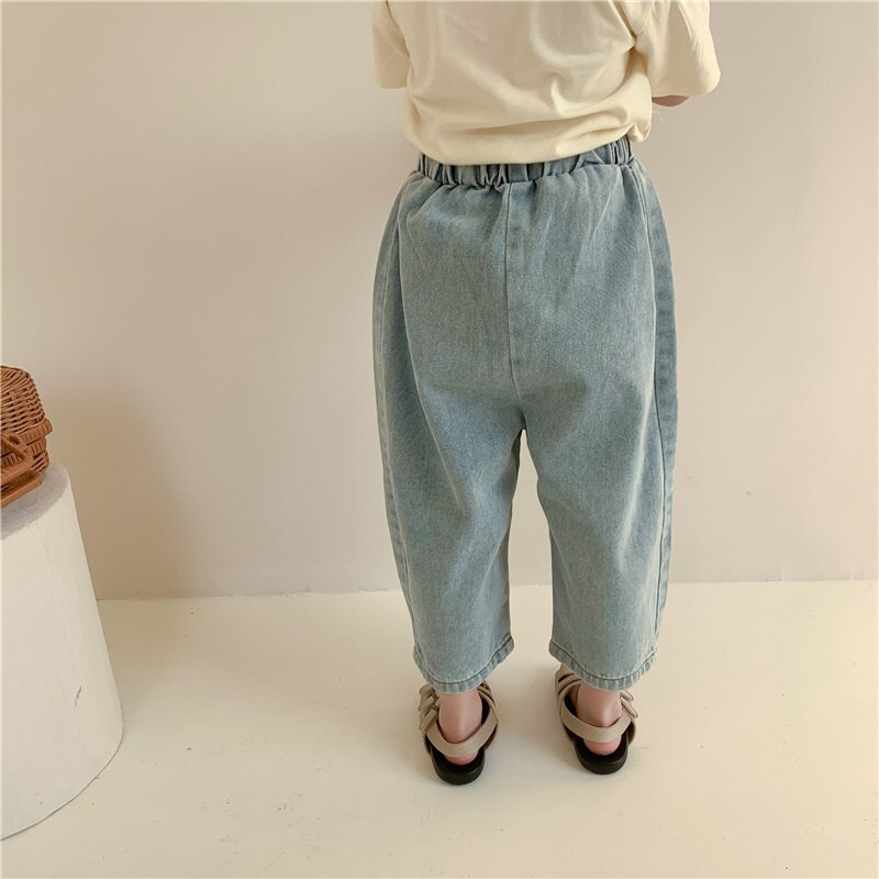 Ragazzi Jeans primavera ragazze pantaloni larghi dritti in Denim neonate Jeans Casual bambini pantaloni All-match pantaloni
