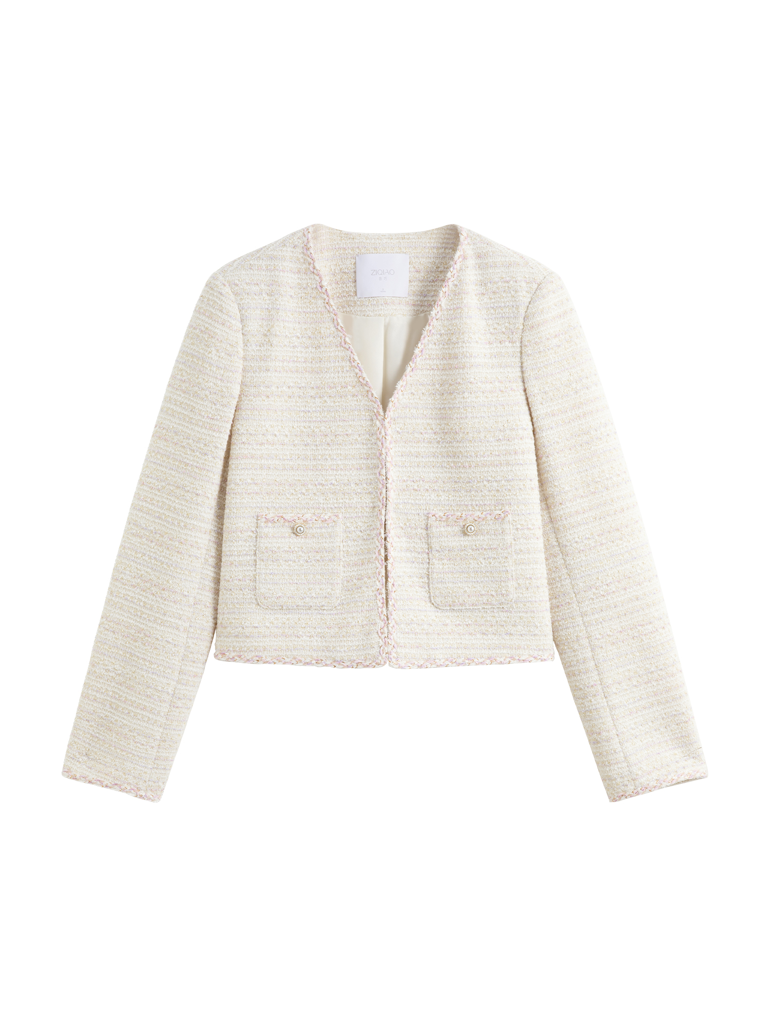 Ziqiao petite size jakke dame forårsjakke koreansk stil hvid high-end kort top afslappet løse damefrakker 25 zq 91136: Xxs