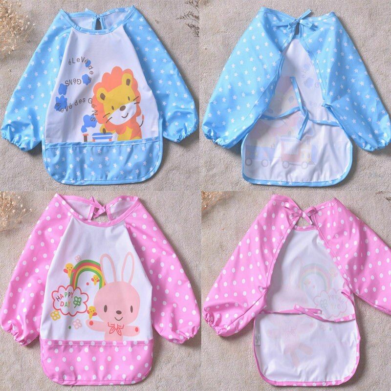 À manches longues bébé enfants filles garçons bavoirs bavoir tablier étanche Art Smock alimentation enfant en bas âge enfants