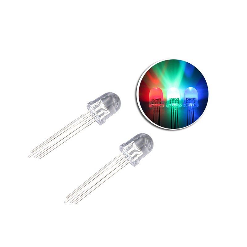50PCS 10mm RGB LED Emitting Diode Micro Indicator Red Green Blue Multicolor Common Anode Cathode 3V DIY Super Bright DIP Bulb