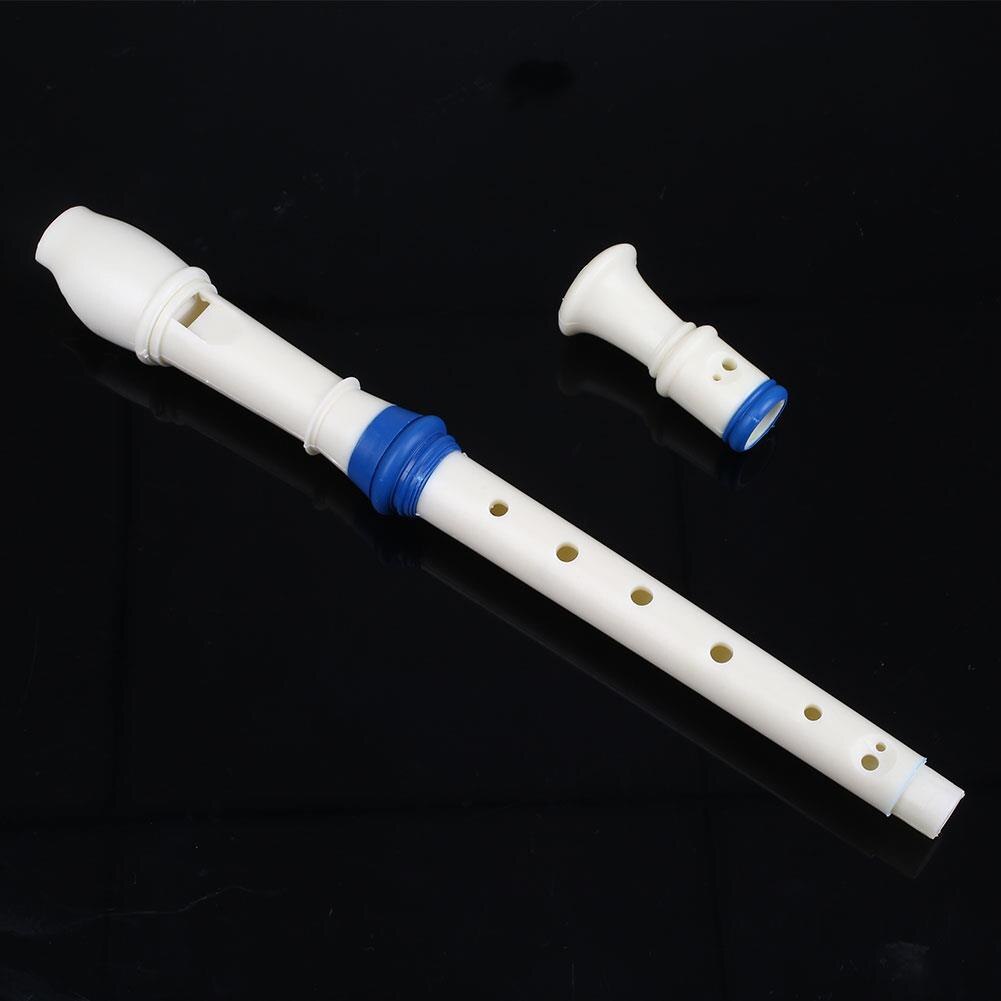 Hvidt instrument 8 huller sopranfløjteoptager med rengøringspindestang