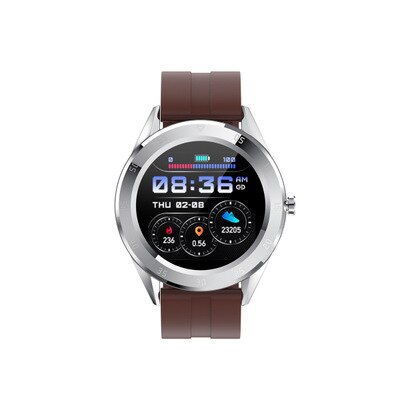 Smartwatch dames bluetooth telefoon smartwatch heren waterdicht sport fitnesshorloge gezondheidsmonitoring tracker weerweergave: Bruin