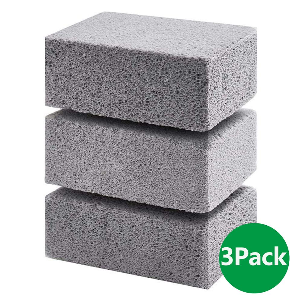 Paquete de 3 parrillas de limpieza de ladrillos-una piedra mágica para limpiar de forma segura y rápida parrillas planas elimina la parrillas resistentes herramienta de barbacoa