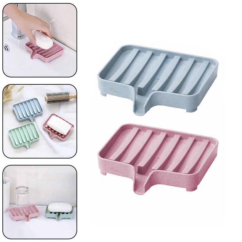 1Pc uchwyt na gąbkę PP pszenica słoma uchwyt na mydelniczkę łazienka opróżnianie mydelniczka drenaż taca robić przechowywania