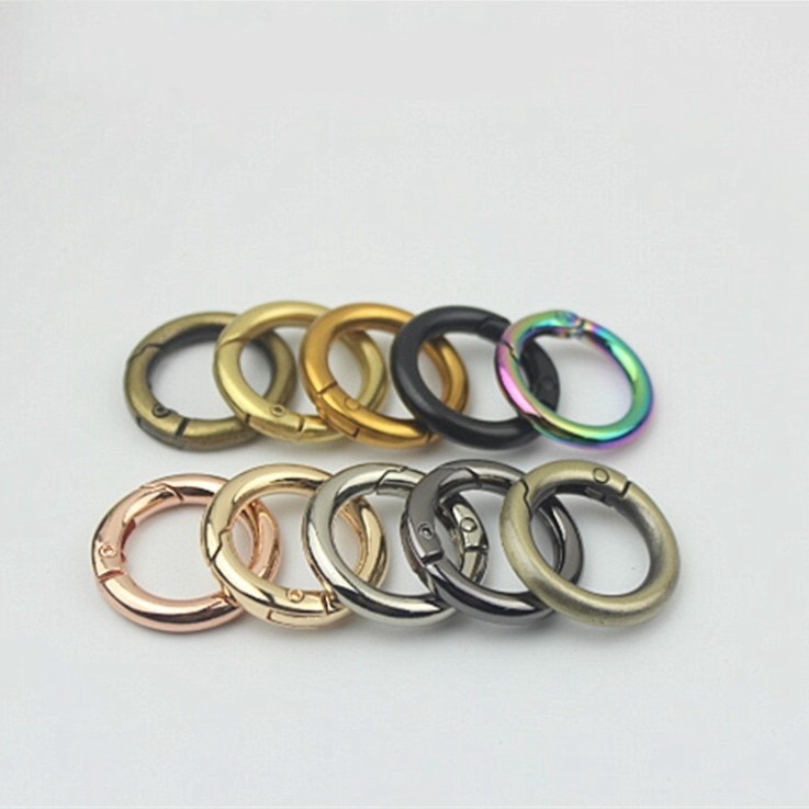 2PCS 20MM Metal Spring Gate O Ring Trigger Clasp Clips Snap Buckle Hook Keychain DIY Bag KeyRing Handbag Hardware Accessories