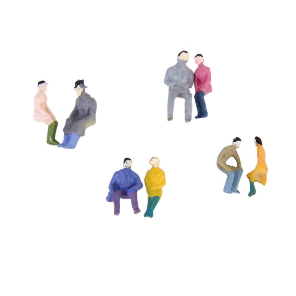 Set De 60 Figurines Assises 1:87 Pour Diorama Train Ho - Passagers, Gens, échelle HO