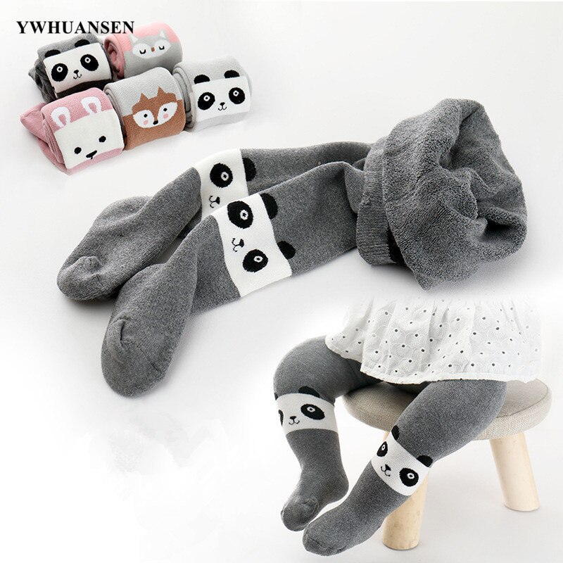 Ywhuansen 0 Om 4 Jr Cartoon Dikke Badstof Peuter Panty Winter Dikke Baby Panty Panda Vos Patroon Kids Meisje Panty katoen
