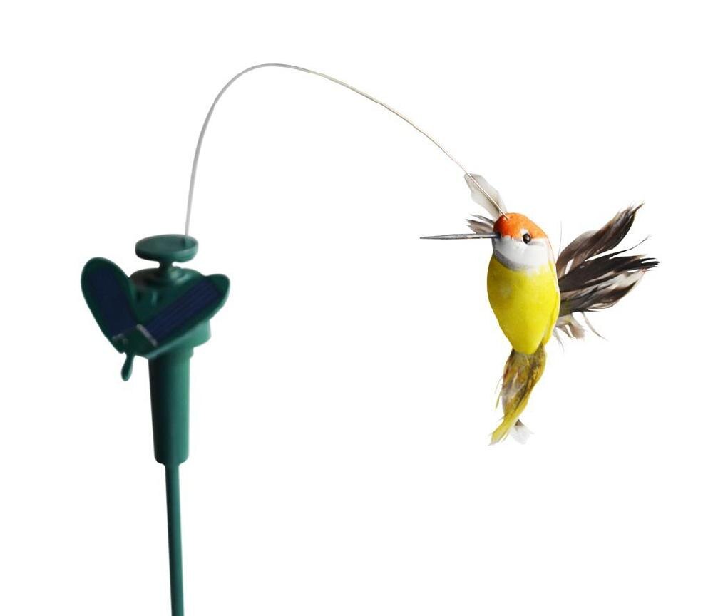 Rctown sjove sollegetøj flyvende flagrende kolibri flyvende drevne fugle tilfældig farve til haven dekoration  zk15
