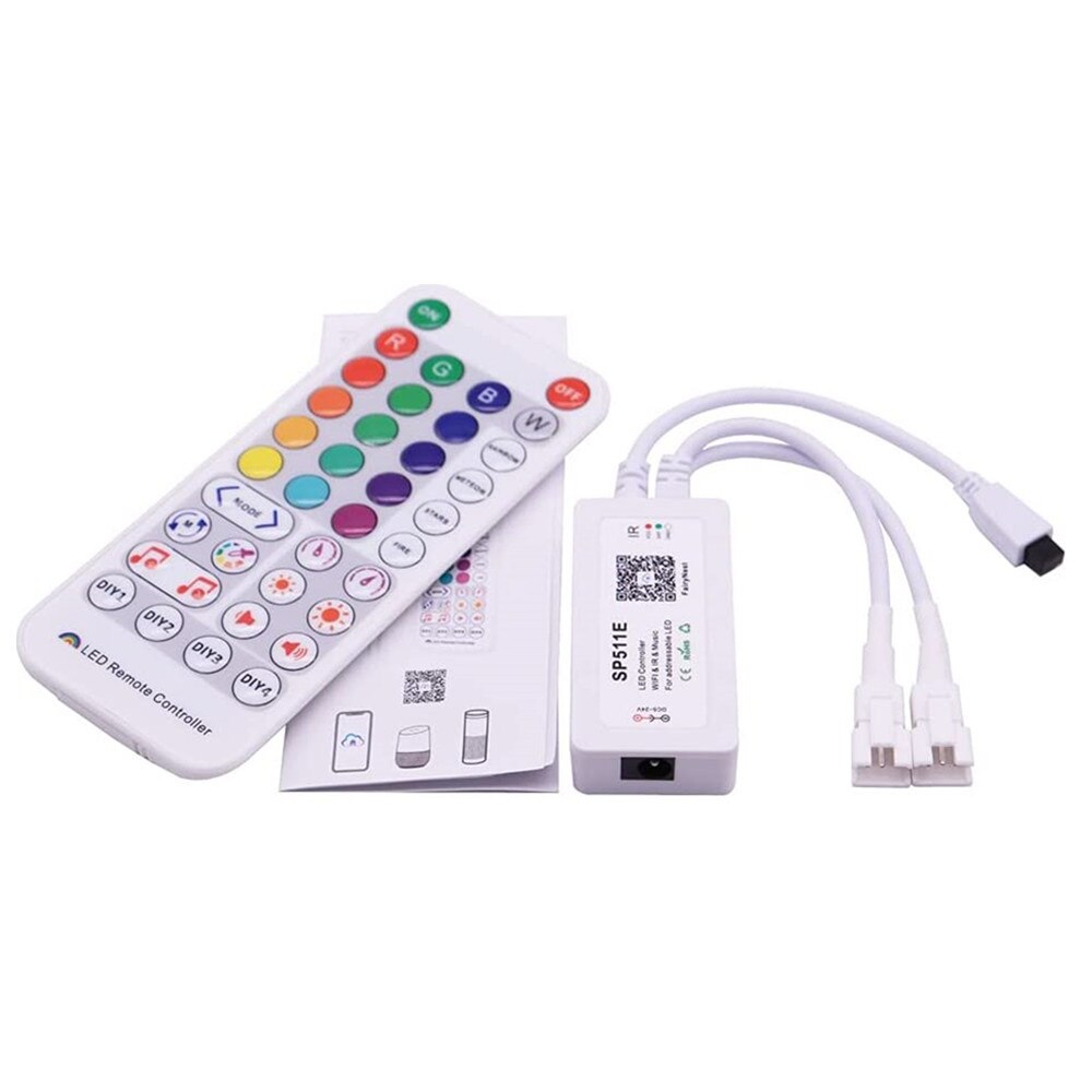 SP501E Wifi WS2811 WS2812B Addressable RGB LED Strip Controller Alexa Smart SPI Voice APP Control for Andriod IOS DC5-24V