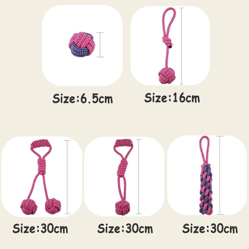 Juguetes para mascotas y perros, pelota de algodón resistente a las mordeduras, palo de cuerda con nudo, juguete interactivo para cachorros, juguetes para masticar dientes, limpieza para perros y gatos