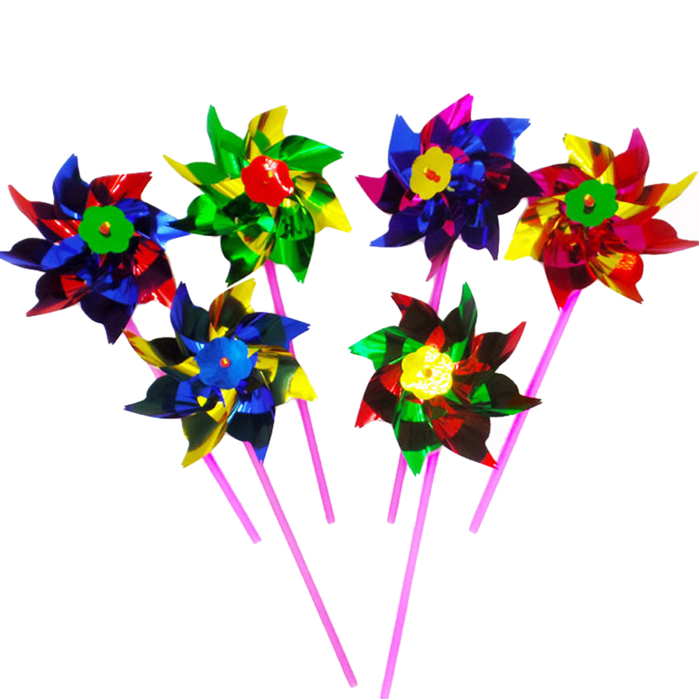 10Pcs Plastic Windmolen Pinwheel Wind Spinner Kids Speelgoed Tuin Gazon Party Decor