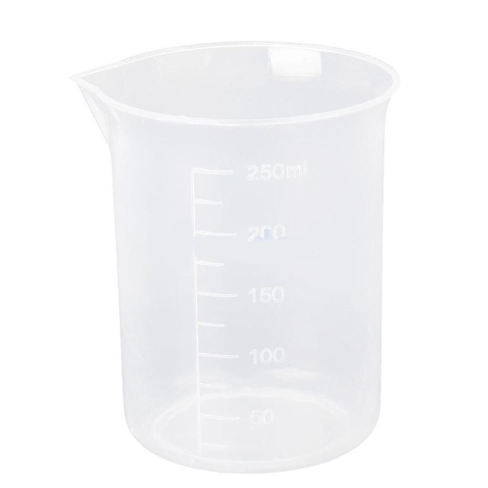 250ml Lab Laboratory Transparent Plastic Graduated Cylinder Measuring Cup Beaker
