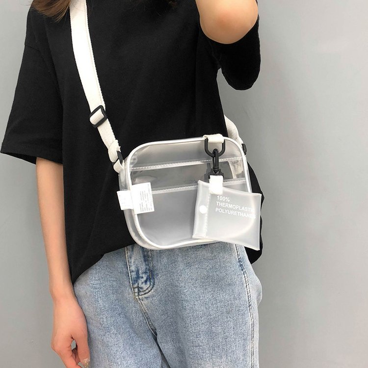 Bag Female Summer Upper Korean Edition Jelly Transparent Small Square Package Mini Single Tilt Satchel Tide