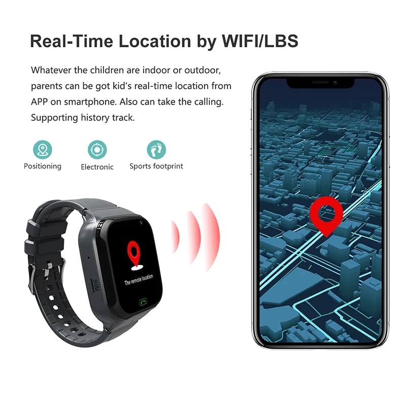 Per Xiaomi 4G Smart Kids Watch SOS Localizzazione GPS Fotocamera Sim Card Videochiamata Orologio telefonico Localizzatore GPS Smartwatch bambino impermeabile