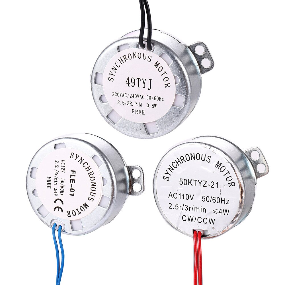 Motore Elettrico Sincrono TYC-50 AC 220V 5-6 Giri/min – Albero 7mm, CW/CCW, Per Progetti Fai Da Te E Macchine