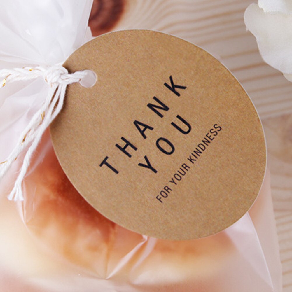 100 Stuks Prijs Label Retro Handgemaakte Papier Bruiloft Kleding Diy Hang Ronde Craft Tag