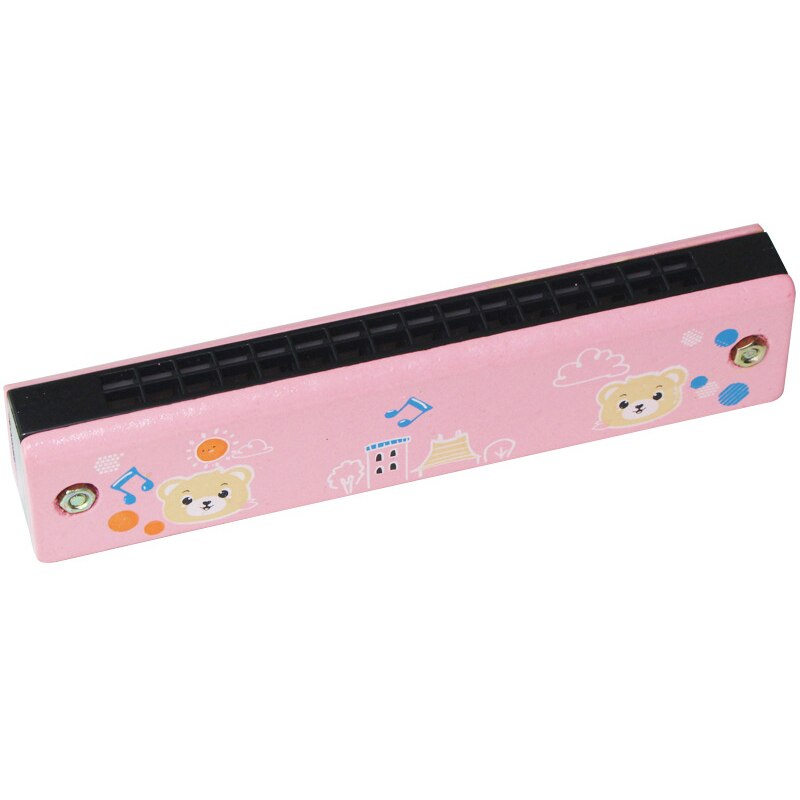 Double Row 16 Hole Harmonica Musical Instruments Children's Wooden Painted Harmonica Early Education Toy Teaching: 04