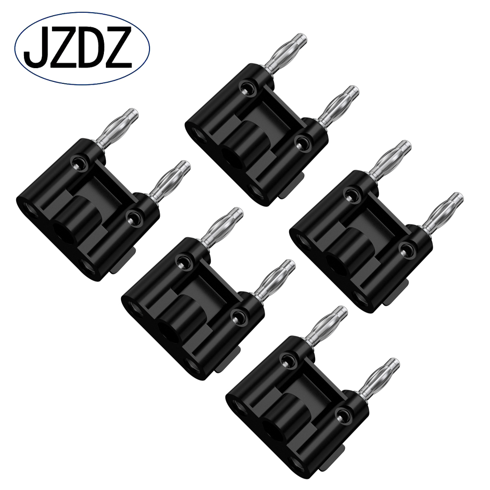 JZDZ 5 stks Dubbele Rij 4mm Banaanstekker Connector Luidspreker Versterker Plug Jack Twin Banaan Terminal Paar Adapter J.10045: Rood