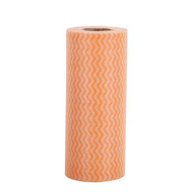 50Pcs Roll Non-Woven Fabric Disposable Striped Practical Rags Wiping Souring Pad Washing Cleaning Cloth Towels Kitchen Towel: Orange