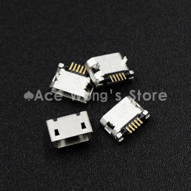 10 stks/partij Micro USB 5 P, 5-pin Micro USB Jack, 5 Pins Micro USB Connector Tail Opladen socket (USB-7)