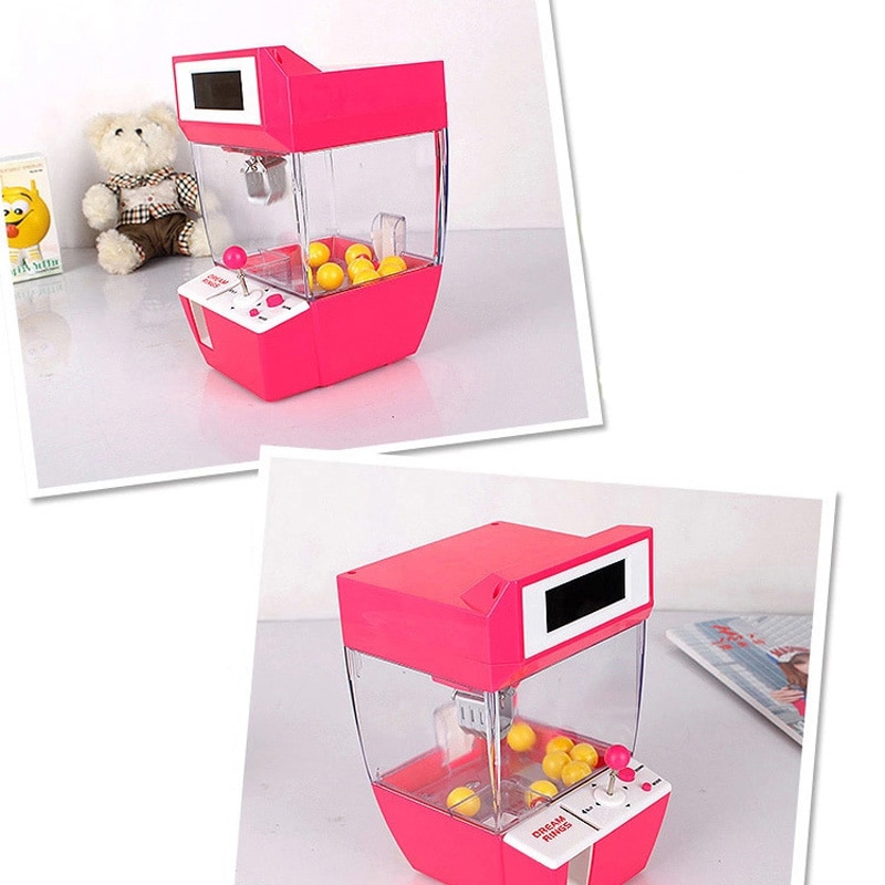 Funny Children Kids Coin Operated Games Mini Claw Hanging Doll Machine Dolls CATCHER Toy Crane Machines Candy Alarm Clock Game