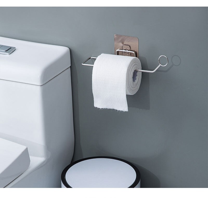 Punch-free Kitchen Hardware Towel Rack Storage Holder Hanging Waterproof Metal Kitchen Roll Paper Organizer Tissue Hanger