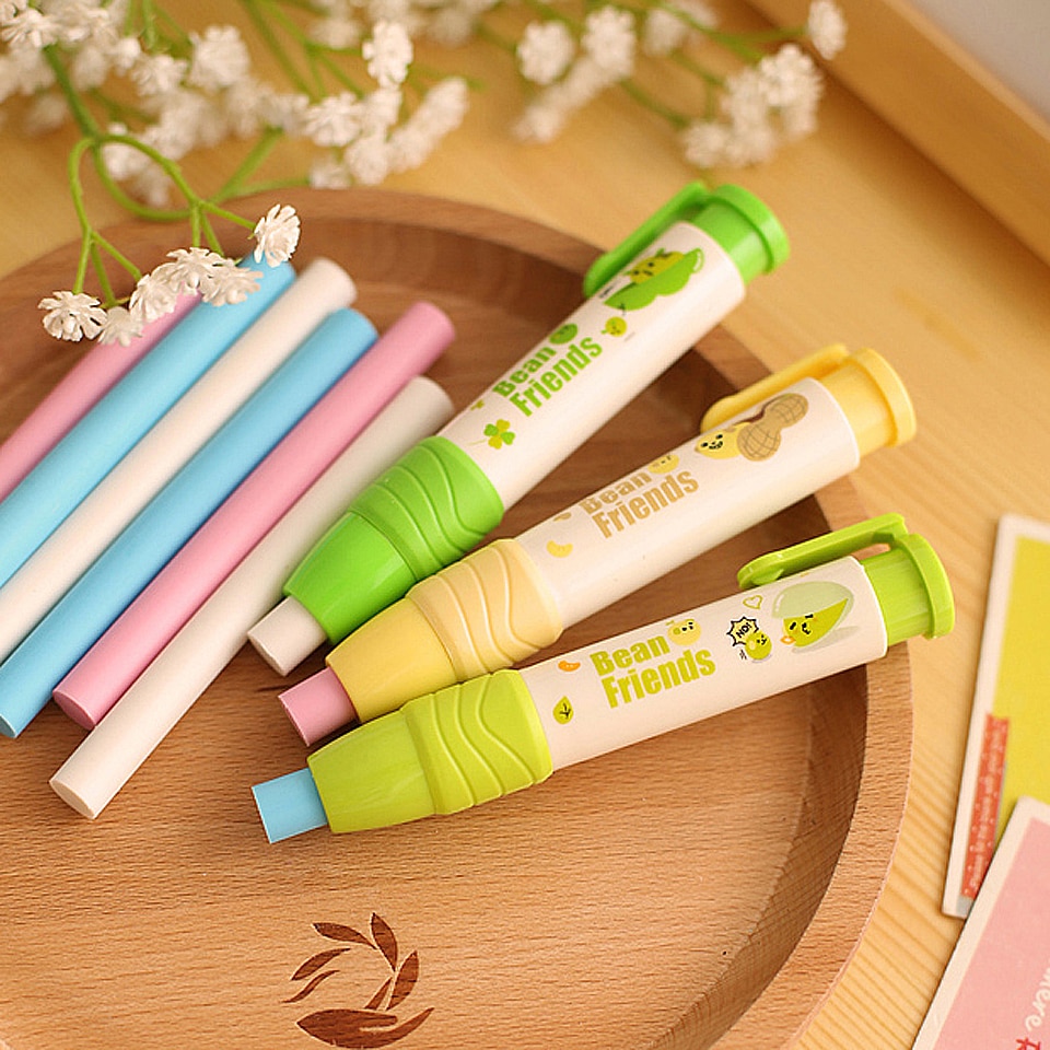 2set Novelty Pen Shaped Rubber Earsers School Stationery Pencil Eraser Office Accessories Kids Learning Supplies