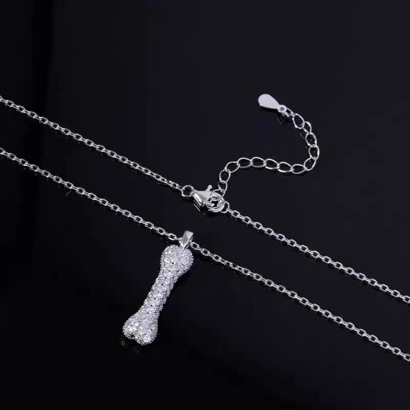 925 Sterling Zilver Hond Een Bone Ketting Voor Vrouwen Niche Licht Luxe Zirkoon Sleutelbeen Chain Party Accessoires