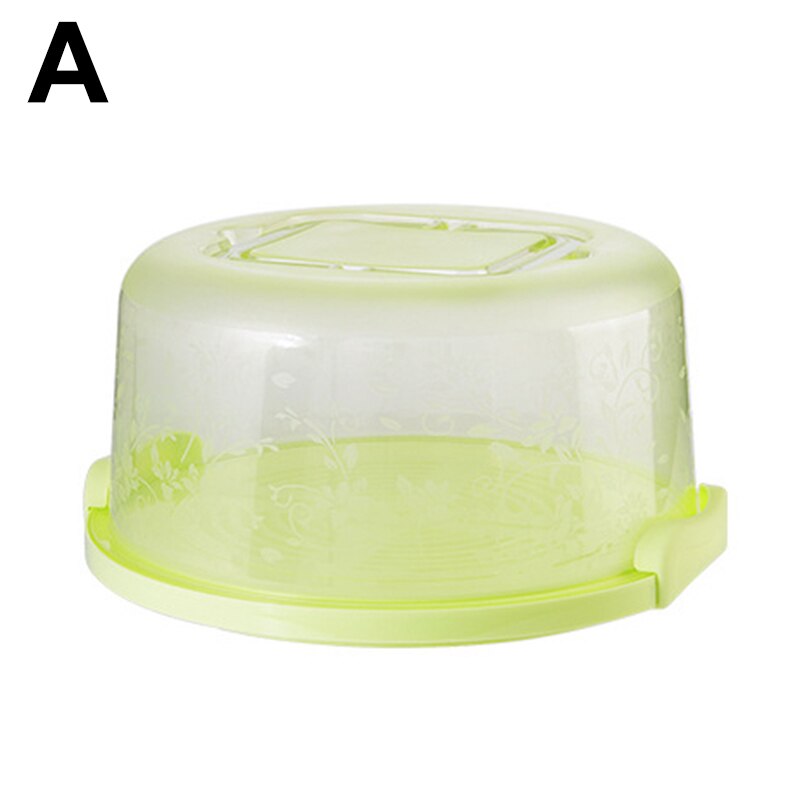 Portable Cake Storage Box Round Birthday Cake Box Kitchen Wedding Baking Container YE: Green  A