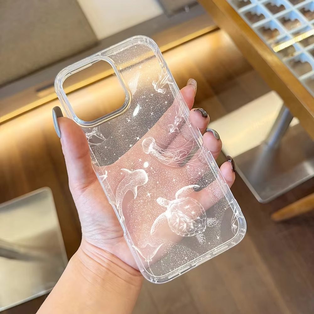 Phone Case For iPhone 16 15 14 13 12 11 Pro 16E 15Pro 16Pro Max X XS Max XR SE2 7 8 Plus Seaside Cowboys Ocean Transparent Cover