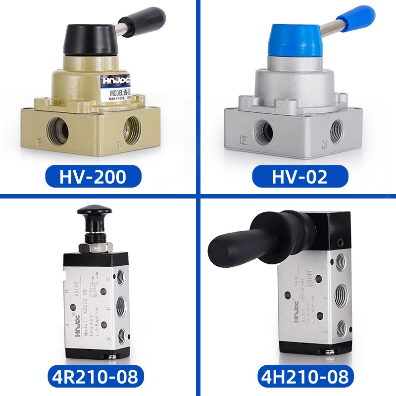 Pneumatische Ventiel 4H210-08 4R210-08 HV-02/03/04 Hendel Bediend Controle Hand Roterende Klep Schakelaar Cilinder Control Fitting