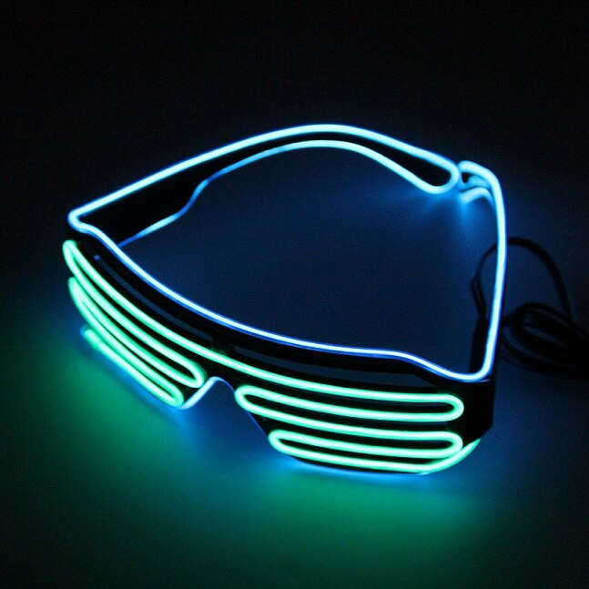 glühen LED EL Gläser Draht sonnenbrille Licht hoch Schattierungen Blinkt Rave Doppel Farbe Festival Partei Helle Gläser gafas disfraz: 5