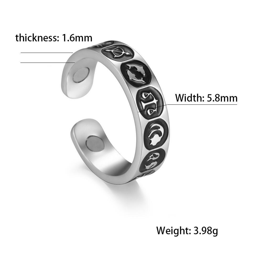 Skyrim magnetisk vægttab ring til mænd tolv konstellationer rustfrit stål sundhedspleje slankende ringe smykker