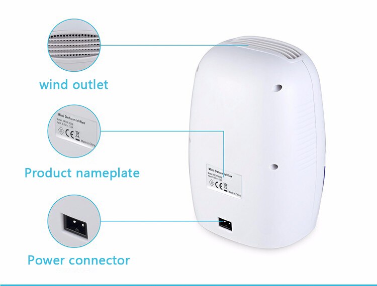 Mini Home Dehumidifier Moisture Absorber For Room Dehumidifier 500Ml Water Tank