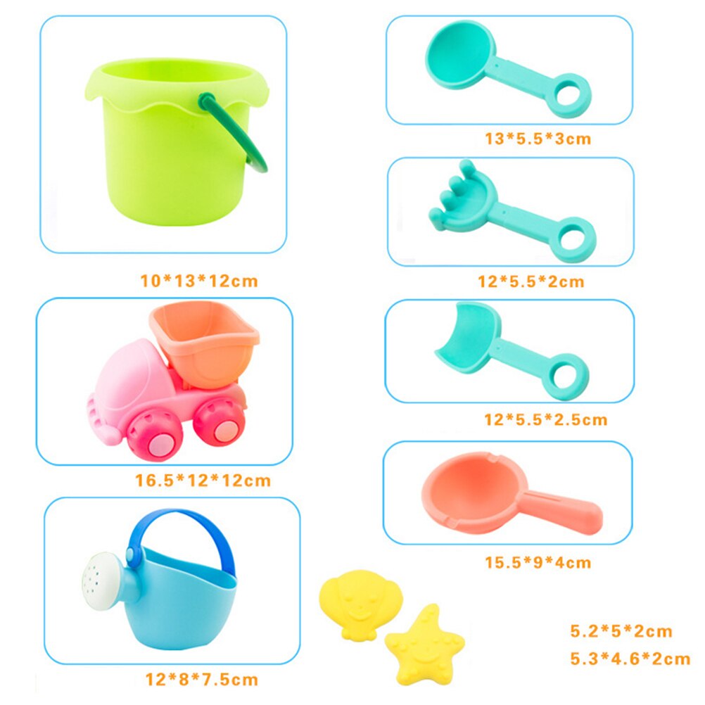 10Pcs Beach Toys Set Interesting Funny Durable Sand Molds Shovel Bucket