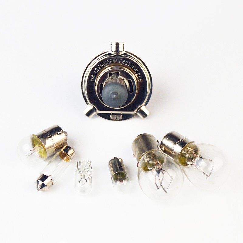 H4 extra glödlampssats kombination 11 st/set halogenlampor miniatyrlampor  ba15s fack 15d festonger  ba9s säkringar klart glas