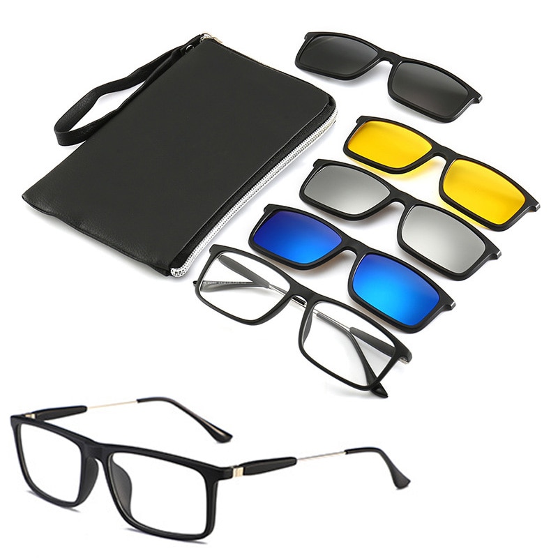 Lunettes de soleil polarisées en plastique TR90, monture Flexible pour la conduite de nuit, 4 pièces
