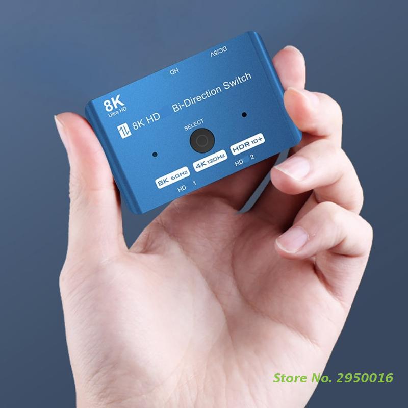 2 In 1 Out 8K HDMI-compatible Bi-Direction Switch Ultra High Definition Switcher Selector Support 8K 30Hz/4K 120Hz