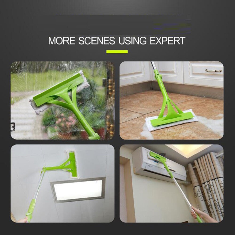 Telescopic Glass Cleaner Brush High-rise Window Cleaning for Washing Window Squeegee Microfiber Extendable Window Scrubber