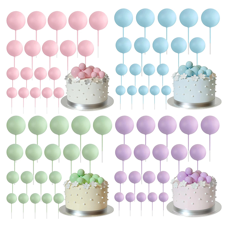 Décorations de décoration de gâteau mini ballon 20 pièces avec pics de boules d'or-décor de gâteau festif pour les célébrations