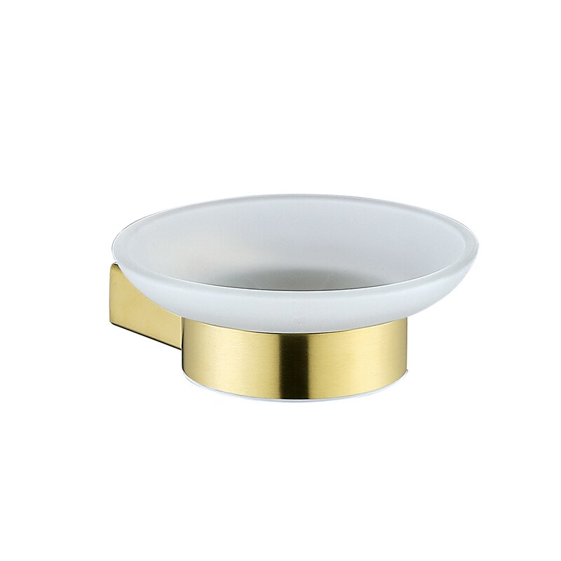 Brushed Gold Bathroom Accessories Set 304 Stainless Steel Paper Holder Toilet Brush Holder Storage Shelf Towel Bar Hanger Hook: Soap Dish